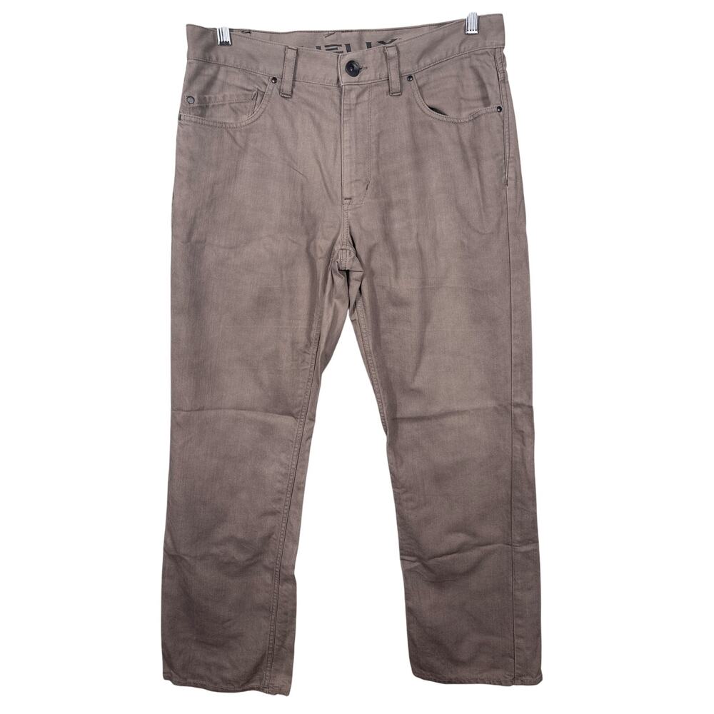 Helix Relaxed Straight‎ Pants Mens 34x30 Brown Cotton Casual Chino Trousers